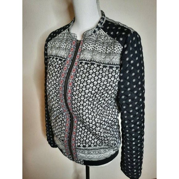 Roxy Women's Medium M Floral Quilted Jacket Coat - Picture 8 of 10